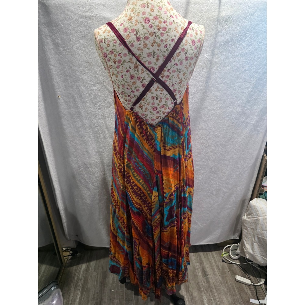 Free People Sahara Desert Maxi Western Cowgirl Boho Handkerchief Hem Retro Indie - Picture 3 of 7